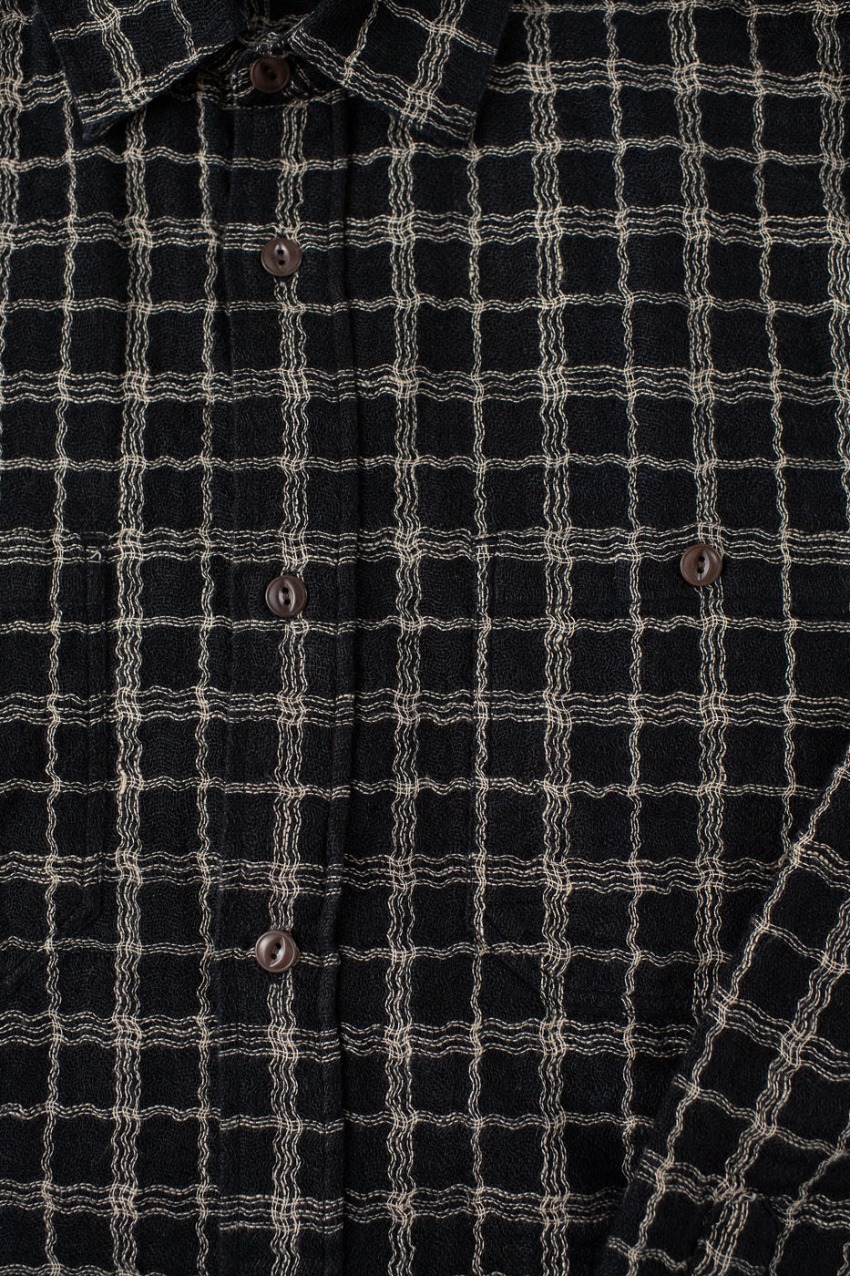 Utility Shirt Wavy Check - Black, Ecru