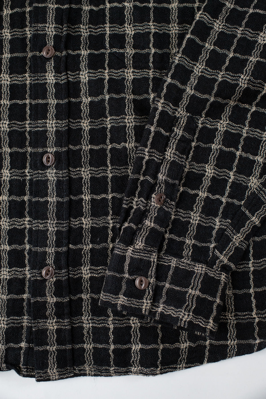 Utility Shirt Wavy Check - Black, Ecru