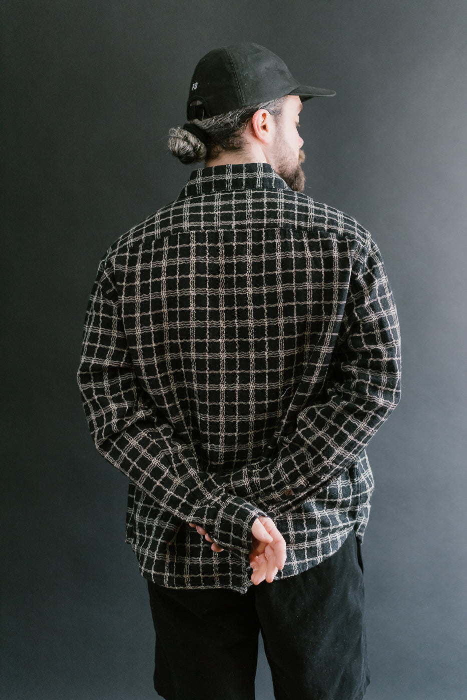 Utility Shirt Wavy Check - Black, Ecru