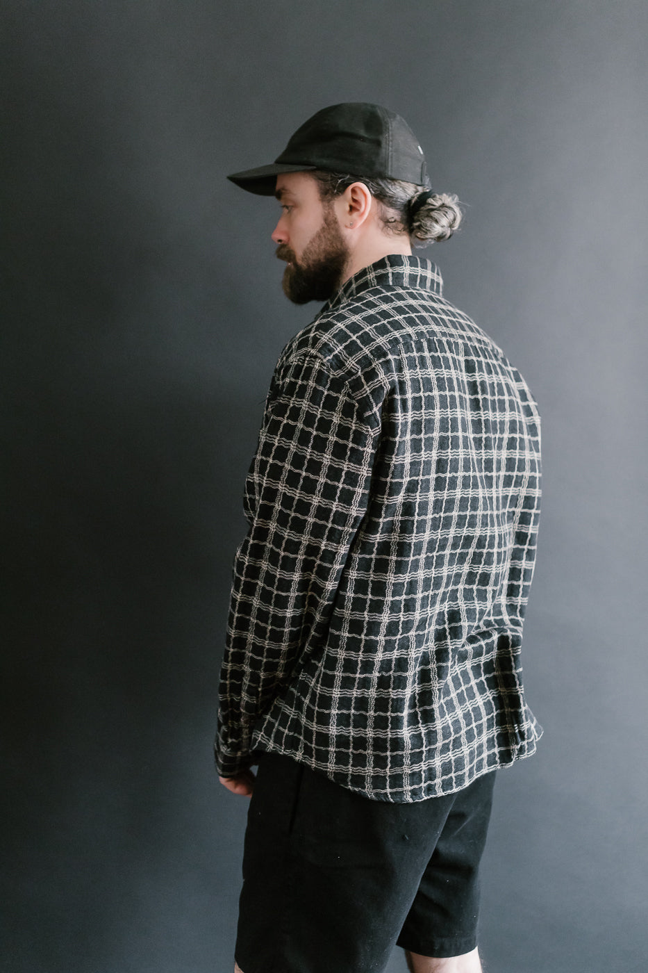 Utility Shirt Wavy Check - Black, Ecru