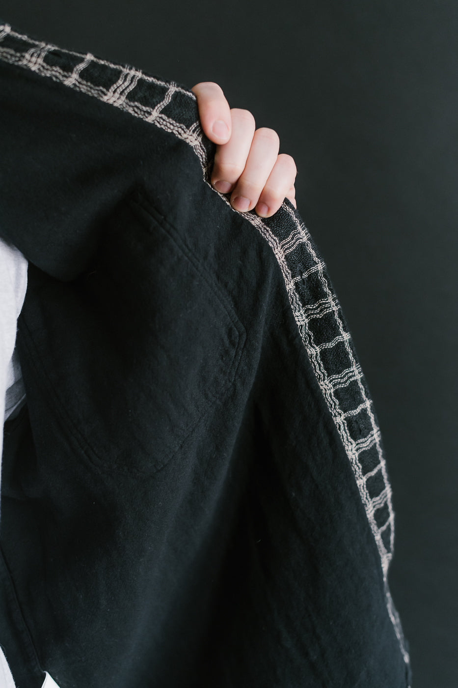 Utility Shirt Wavy Check - Black, Ecru