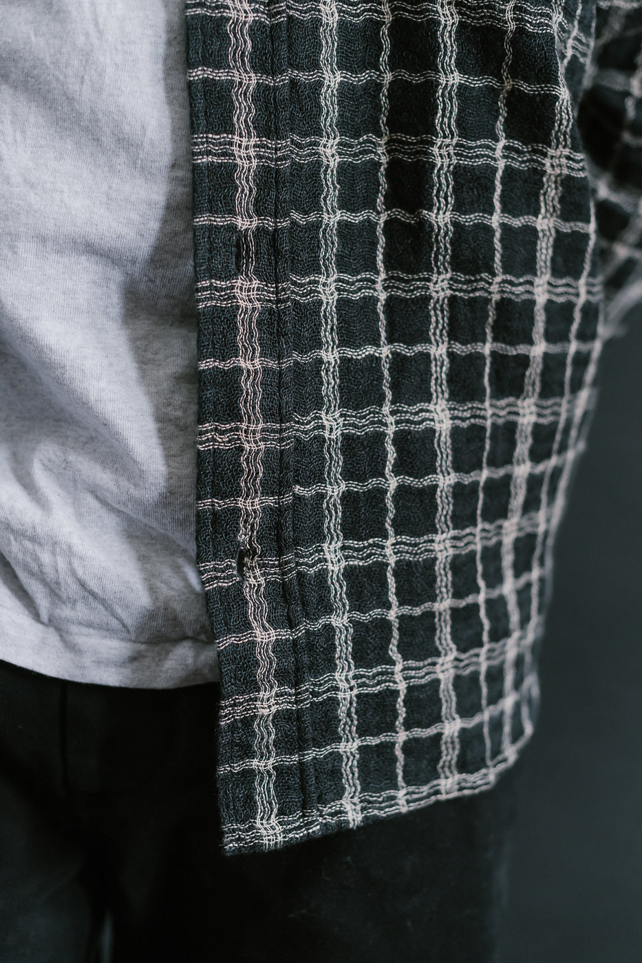 Utility Shirt Wavy Check - Black, Ecru