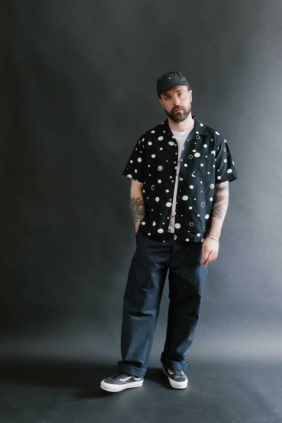 Vacation Shirt Polka Dot - Black