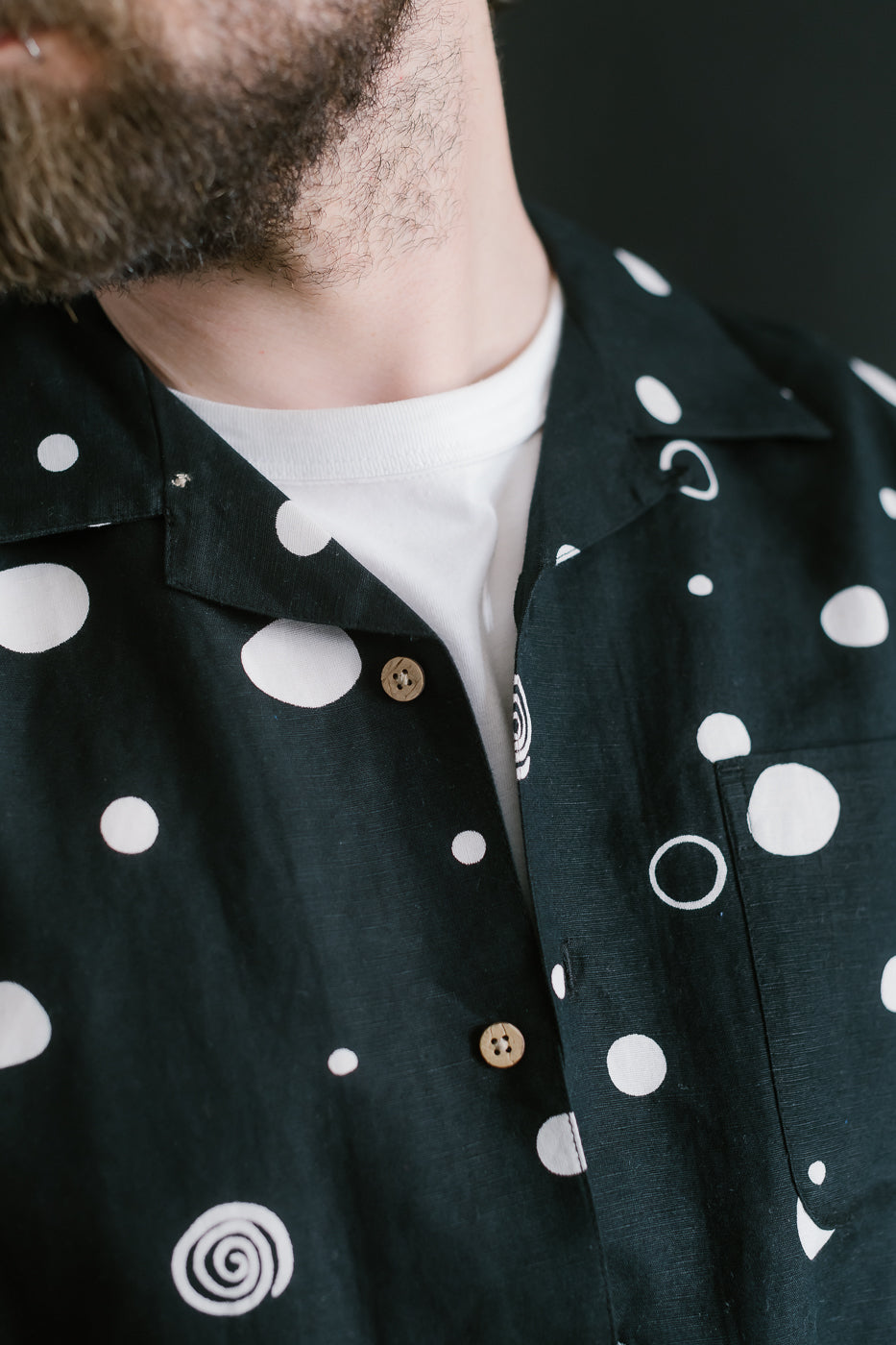 Vacation Shirt Polka Dot - Black