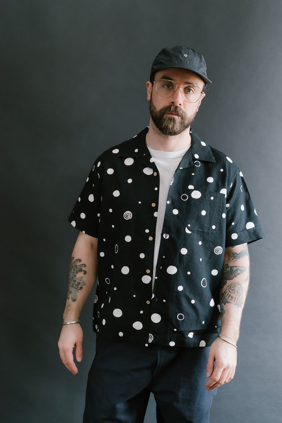 Vacation Shirt Polka Dot - Black