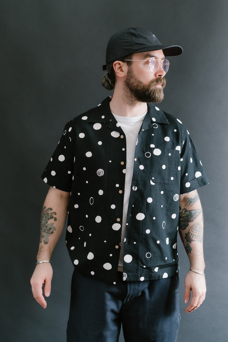 Vacation Shirt Polka Dot - Black