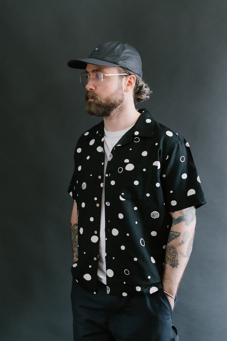 Vacation Shirt Polka Dot - Black