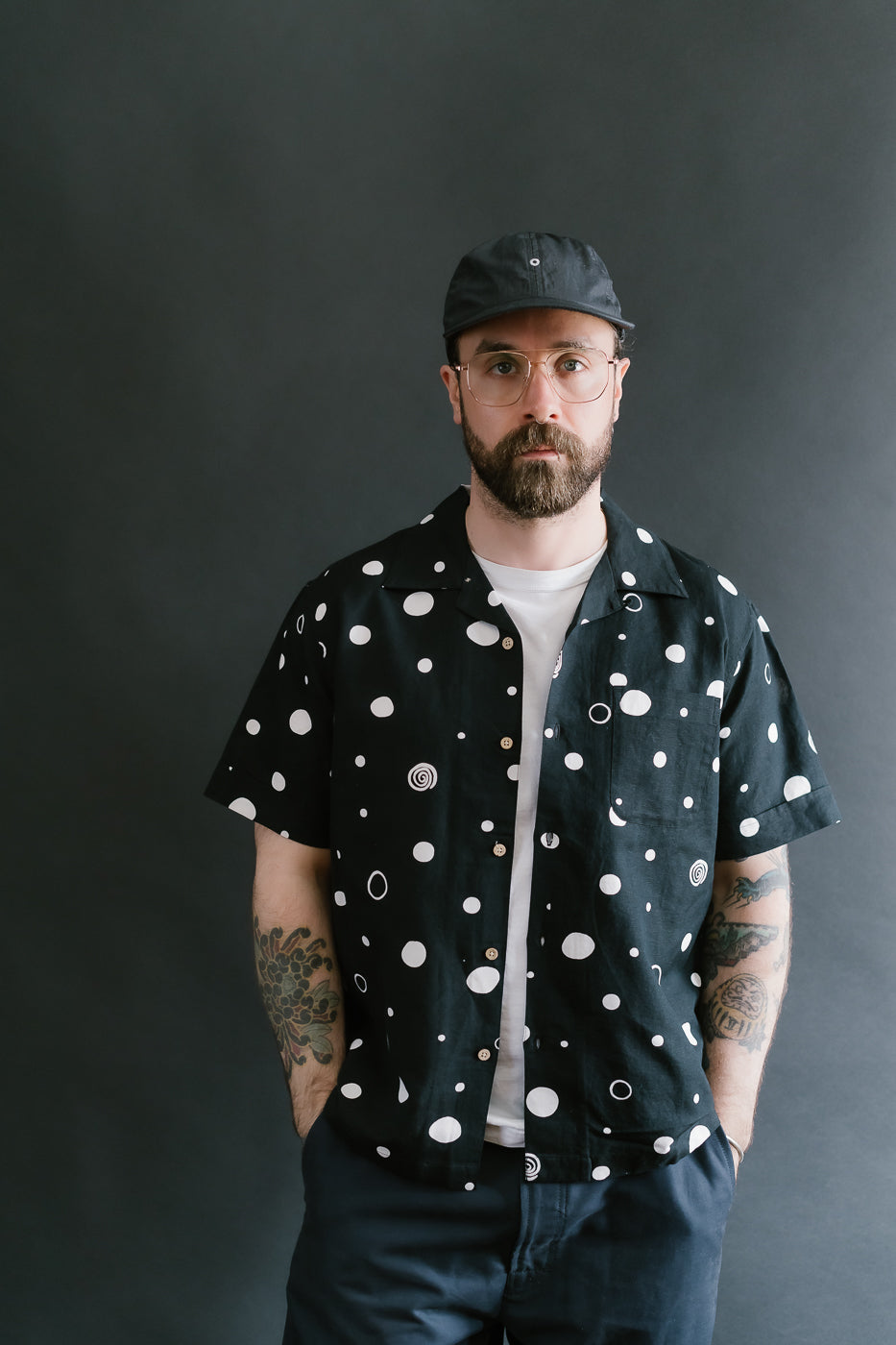 Vacation Shirt Polka Dot - Black