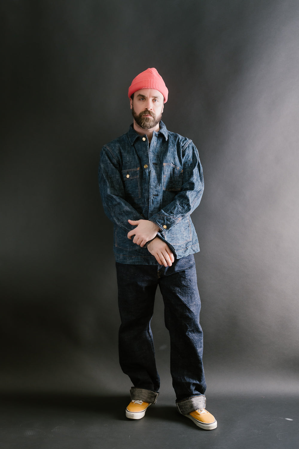 GZ-15CVRL-0611 - 15oz Skein Dyed Coverall - Green Indigo