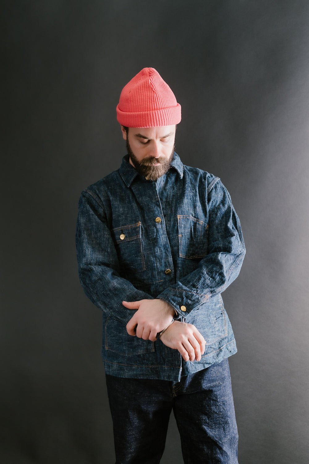 GZ-15CVRL-0611 - 15oz Skein Dyed Coverall - Green Indigo