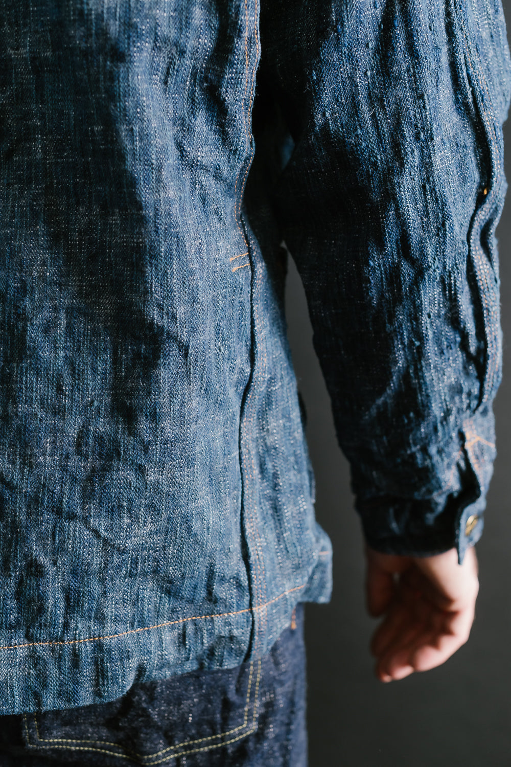 GZ-15CVRL-0611 - 15oz Skein Dyed Coverall - Green Indigo