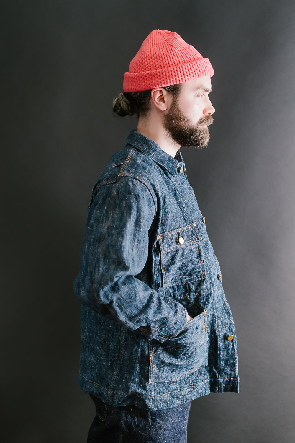 GZ-15CVRL-0611 - 15oz Skein Dyed Coverall - Green Indigo