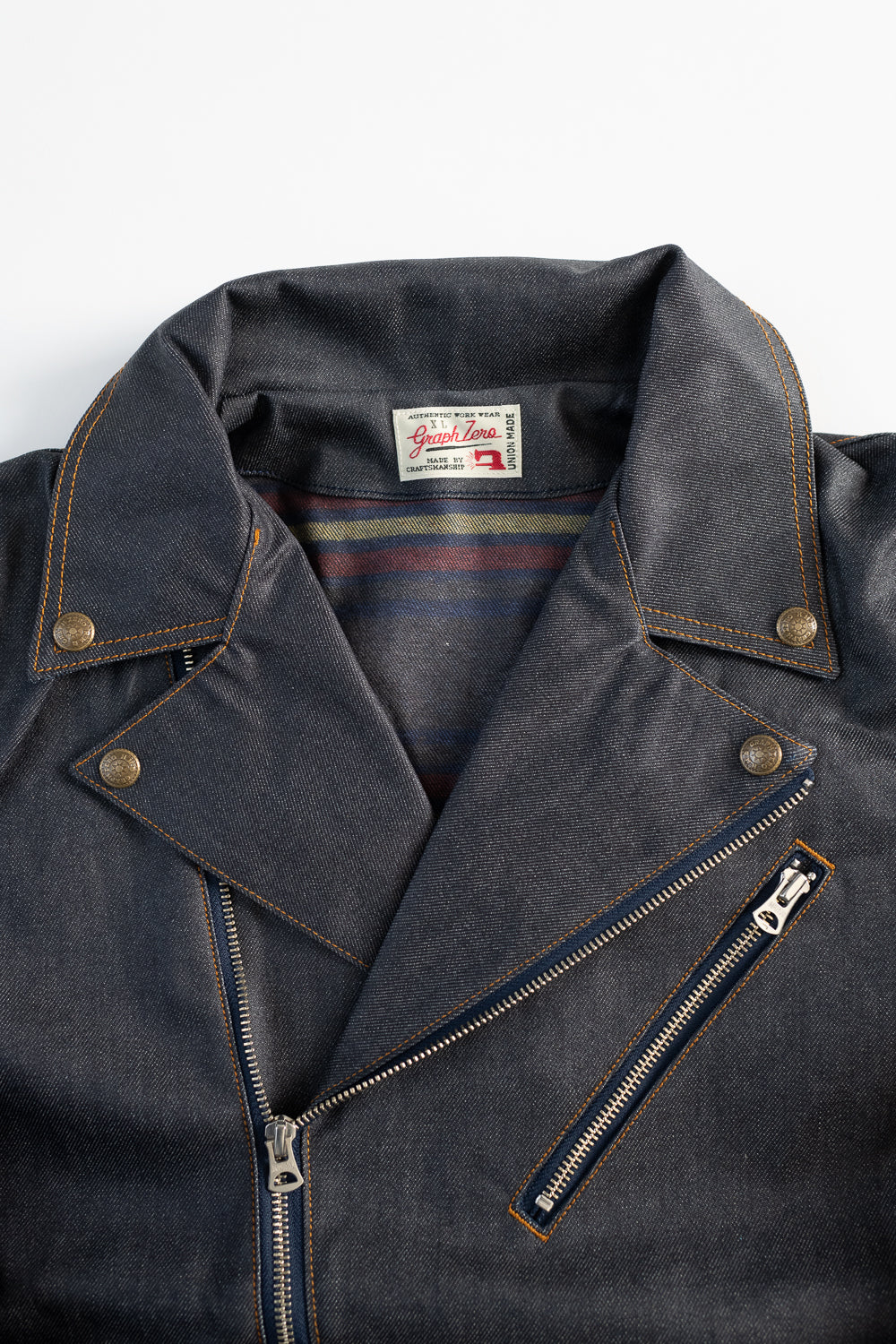 GZ-DWR-0608 Double Rider's Coated Jean Jacket Indigo