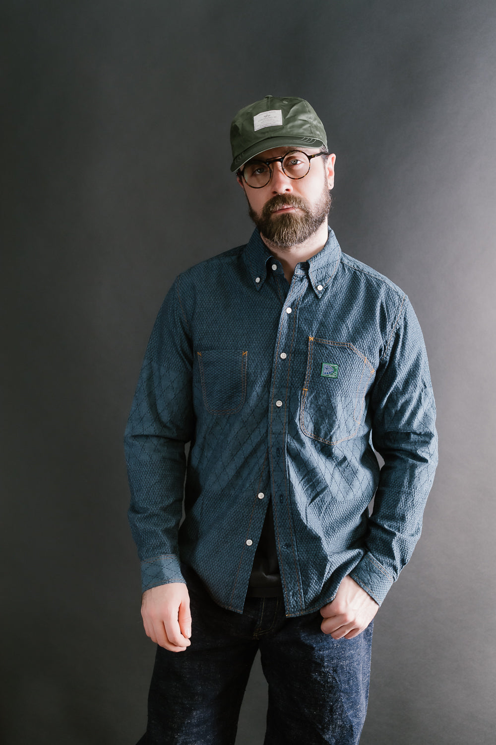 GZ-SBDKN-0310 - Standard Button Down Long Sleeve Shirt - Kendo Blue