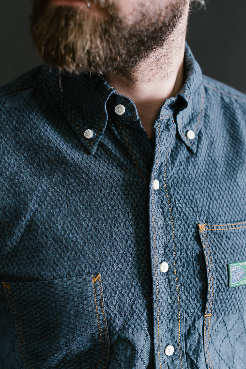 GZ-SBDKN-0310 - Standard Button Down Long Sleeve Shirt - Kendo Blue