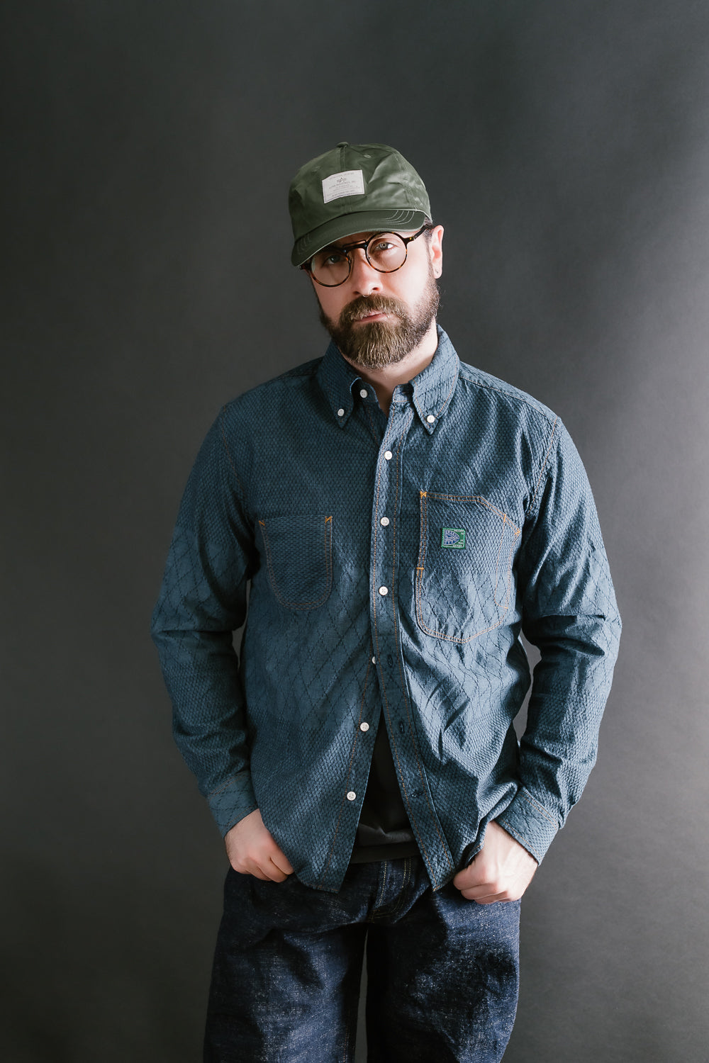 GZ-SBDKN-0310 - Standard Button Down Long Sleeve Shirt - Kendo Blue