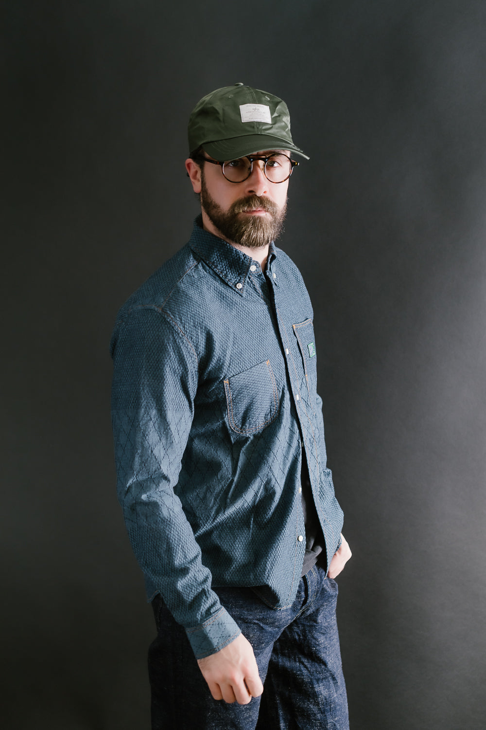 GZ-SBDKN-0310 - Standard Button Down Long Sleeve Shirt - Kendo Blue