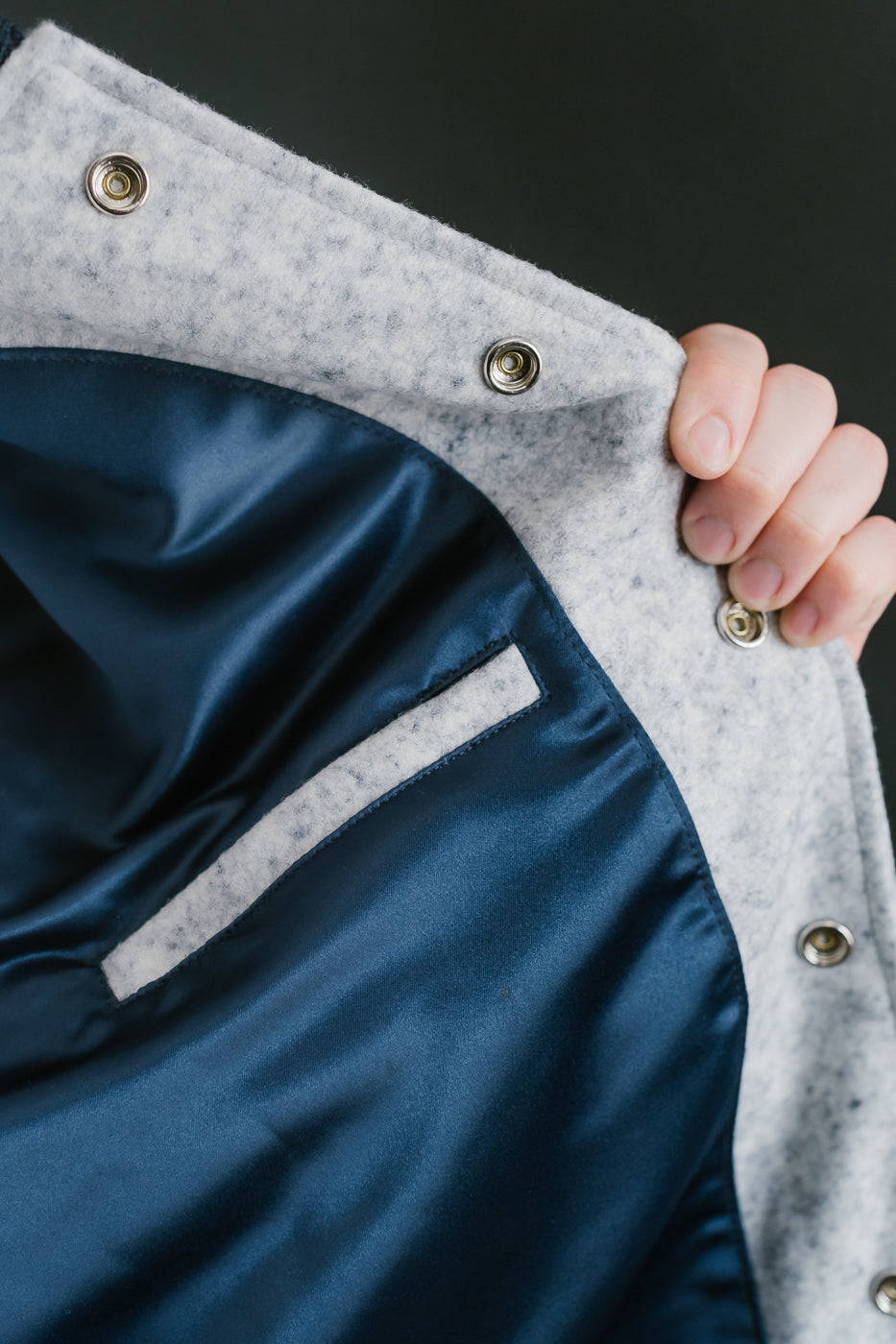 Club Jacket - Natural, Navy Heather