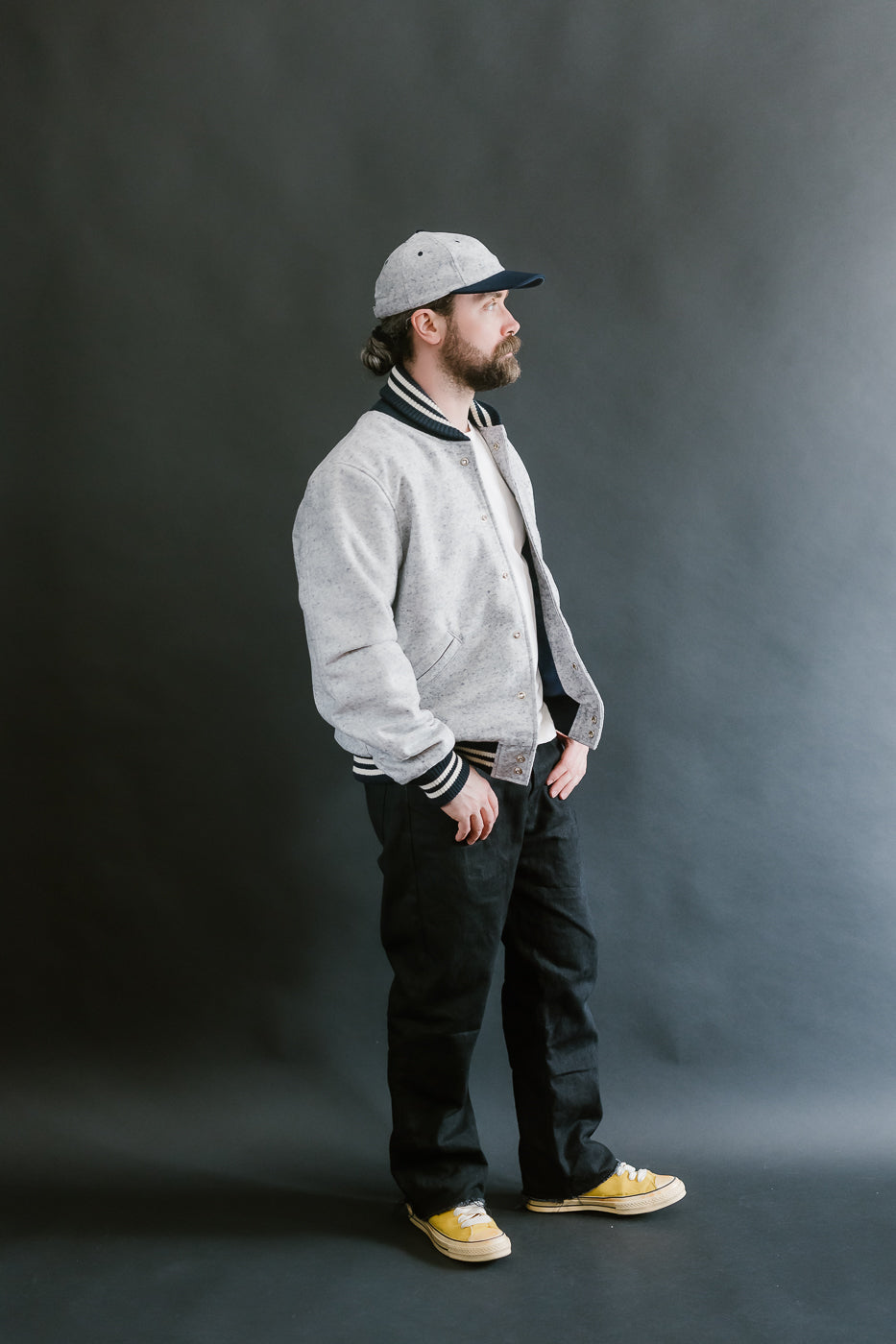 Club Jacket - Natural, Navy Heather