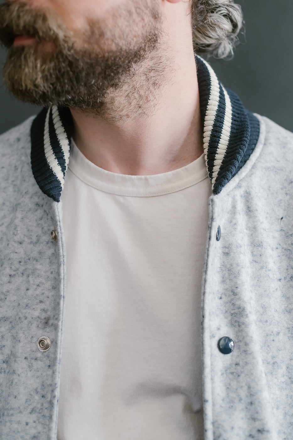 Club Jacket - Natural, Navy Heather