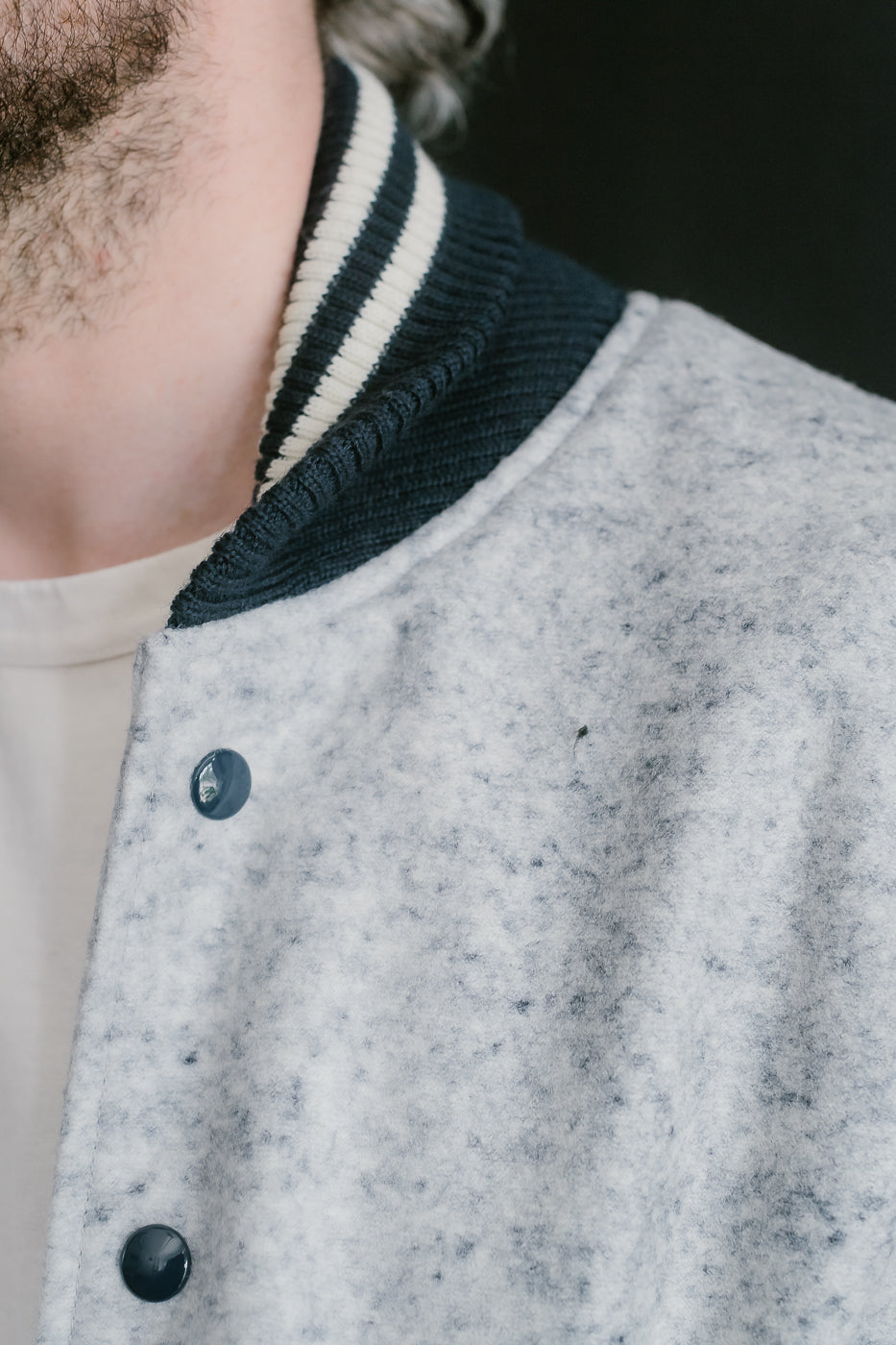 Club Jacket - Natural, Navy Heather