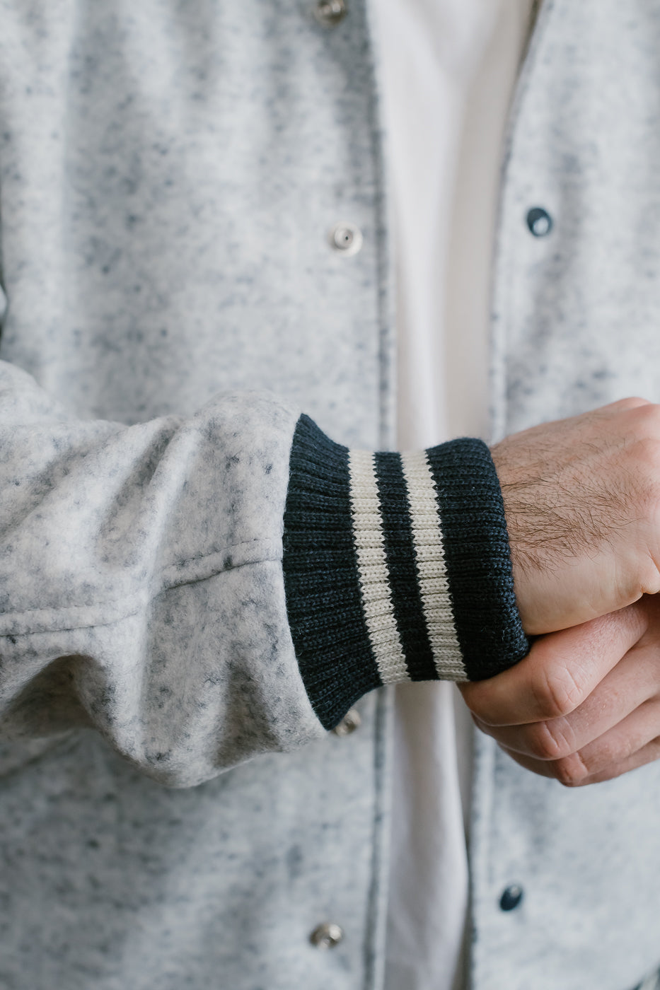 Club Jacket - Natural, Navy Heather