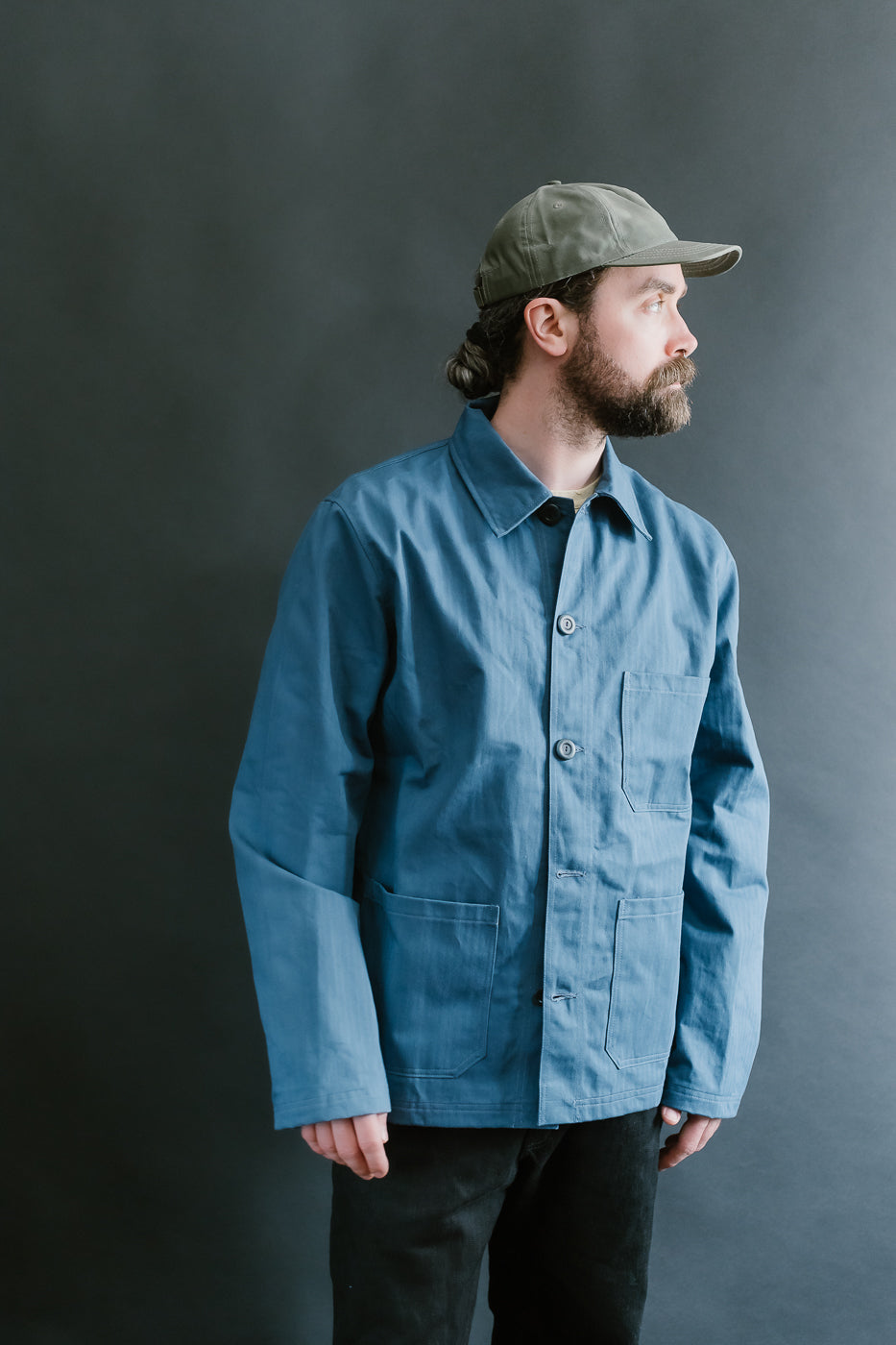 Dry Waxed Chore Coat - Mock Blue