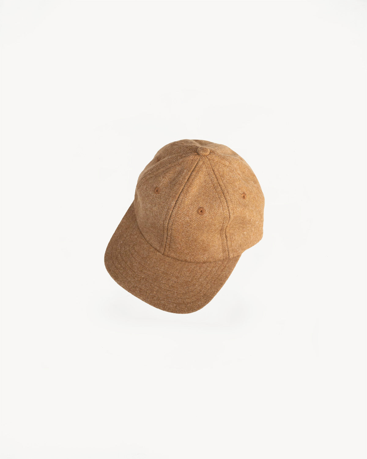 Melton Wool Baseball Hat - Dark Tan Mix