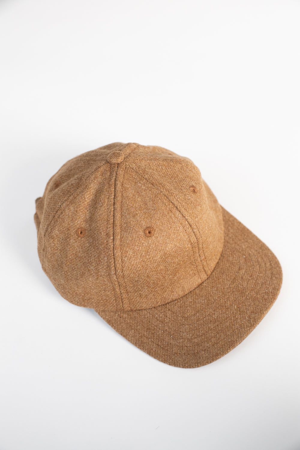 Melton Wool Baseball Hat - Dark Tan Mix