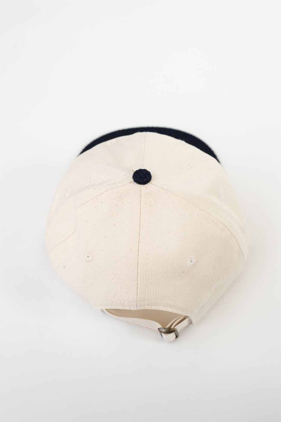 Unstructured 2-tone Baseball Hat - Natural Selvedge, Indigo Sashiko