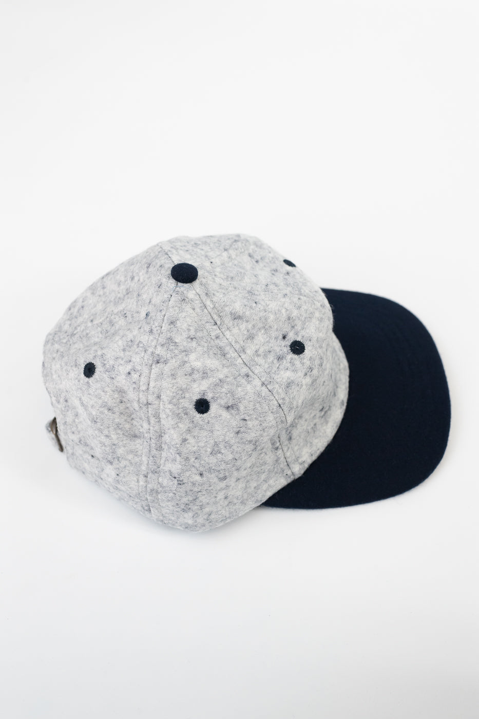 Unstructured Wool 2-Tone Baseball Hat - Natural, Navy Heather