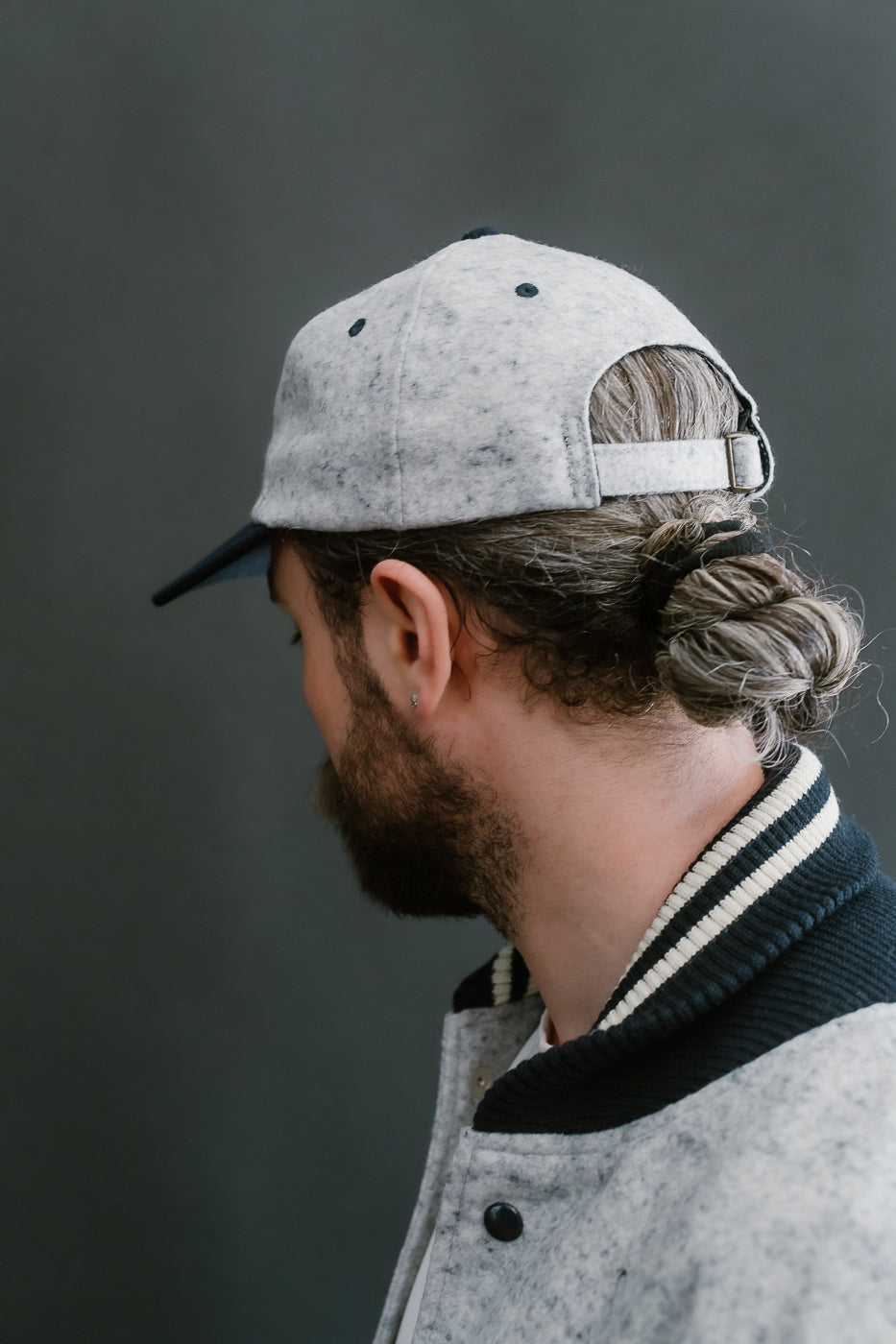 Unstructured Wool 2-Tone Baseball Hat - Natural, Navy Heather