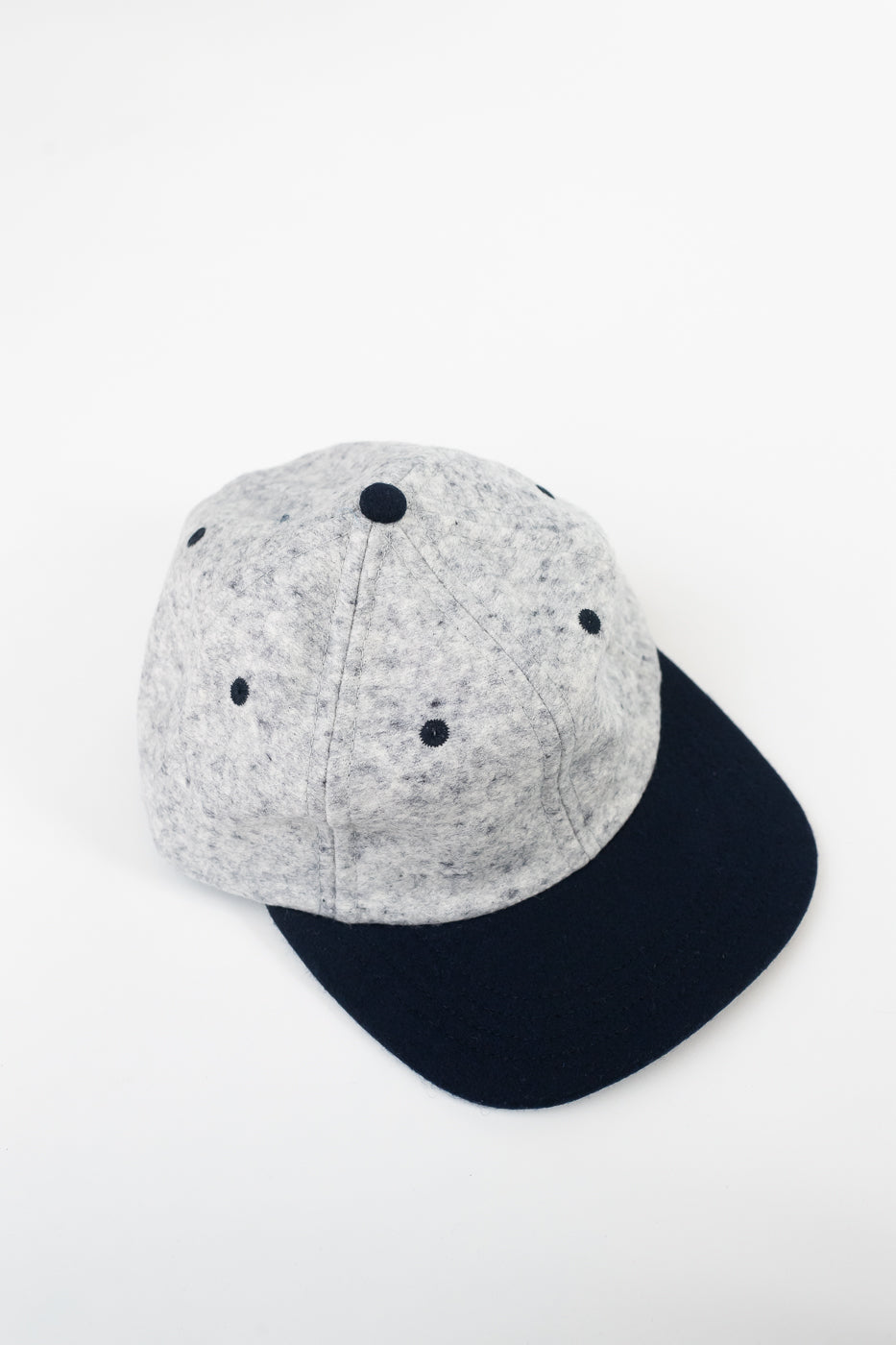 Unstructured Wool 2-Tone Baseball Hat - Natural, Navy Heather