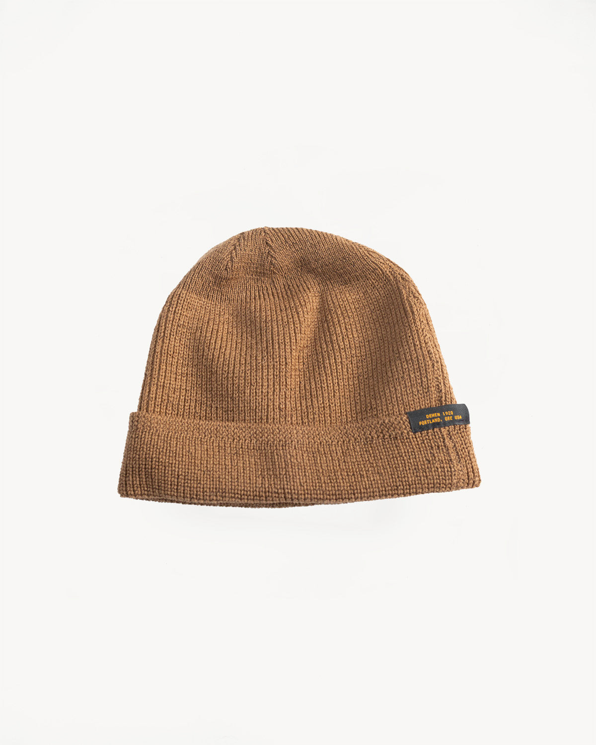 Wool Knit Watch Cap - Dark Tan