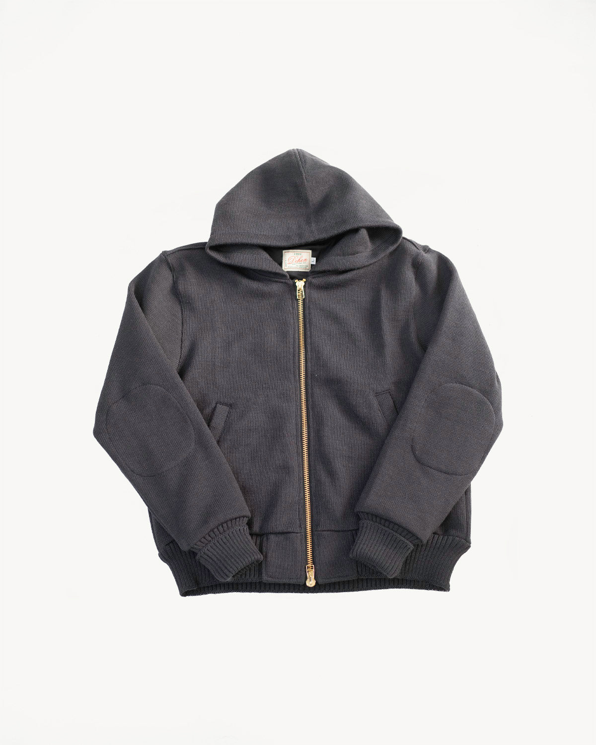 Full Zip Moto Hoodie - Dark Charcoal