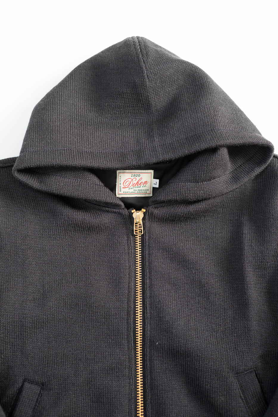 Full Zip Moto Hoodie - Dark Charcoal