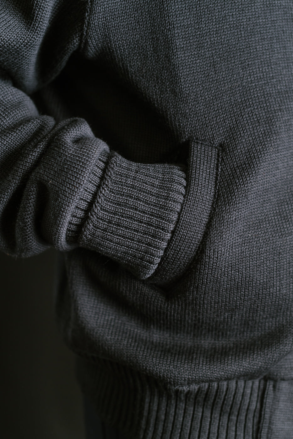 Full Zip Moto Hoodie - Dark Charcoal