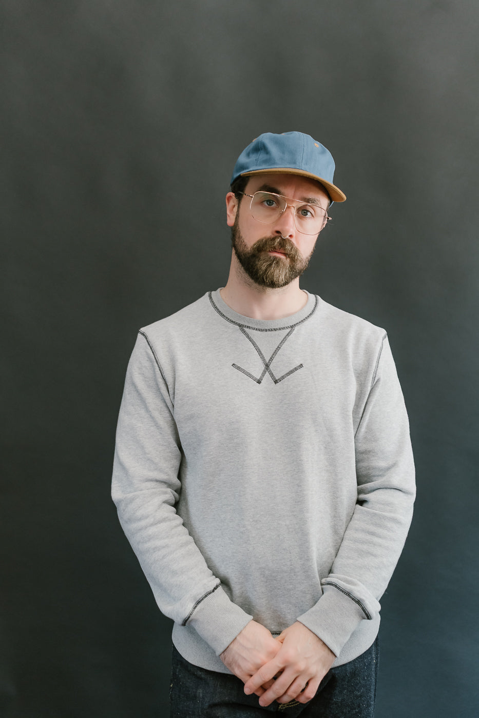Unstructured Baseball Hat - Mock Blue/Nicotine