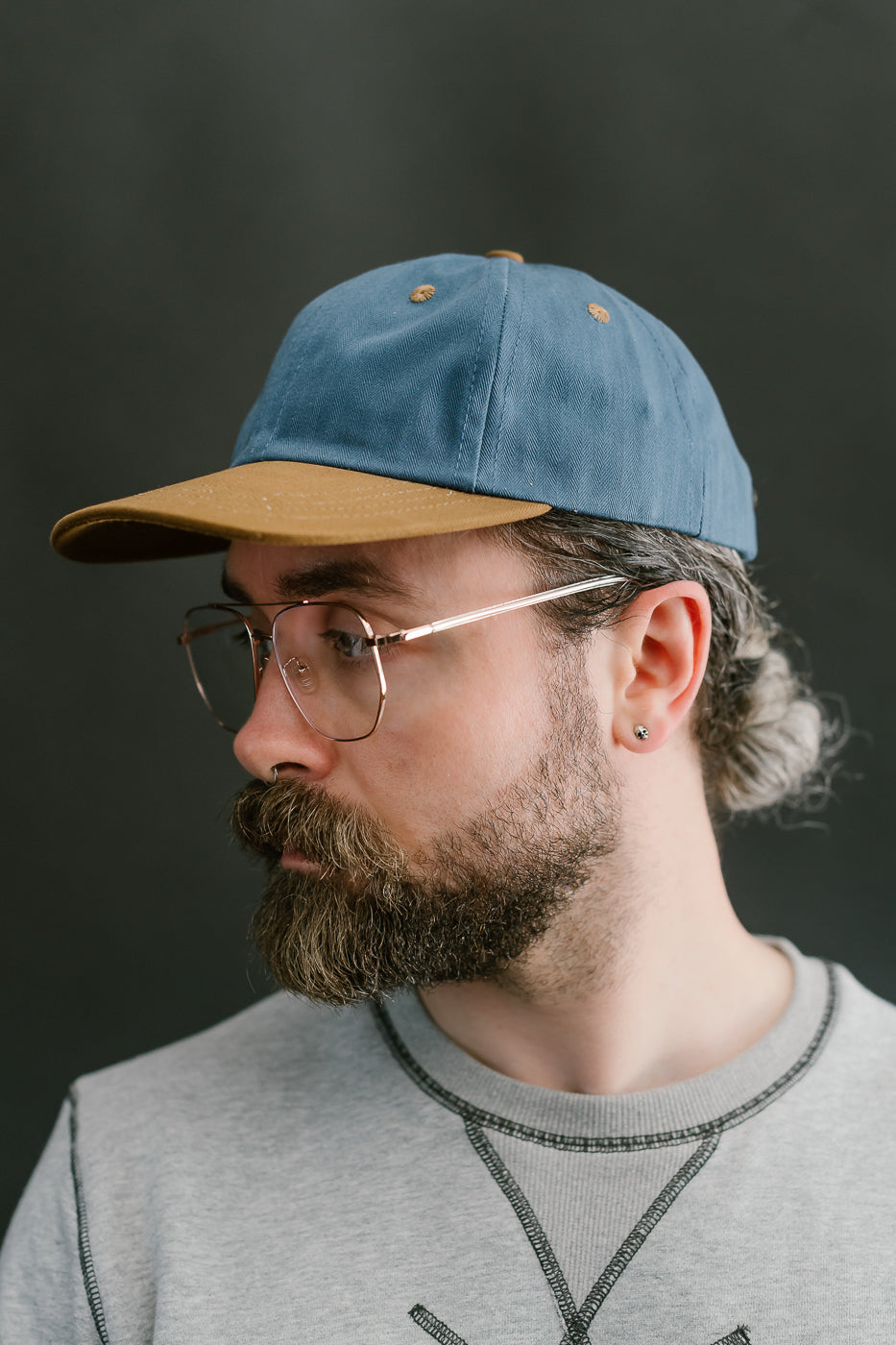 Unstructured Baseball Hat - Mock Blue/Nicotine