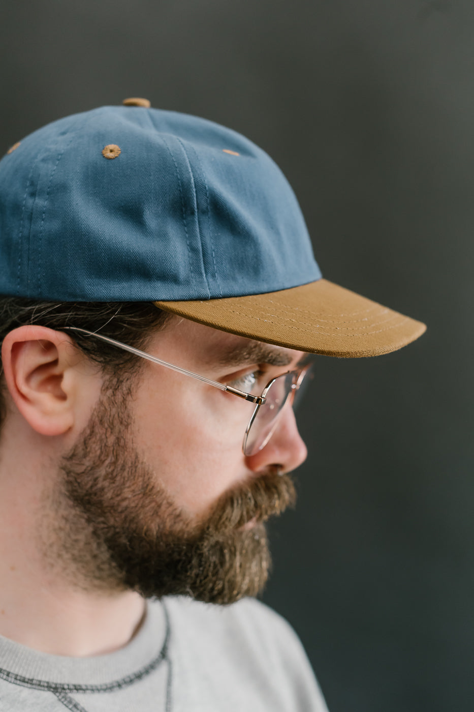 Unstructured Baseball Hat - Mock Blue/Nicotine