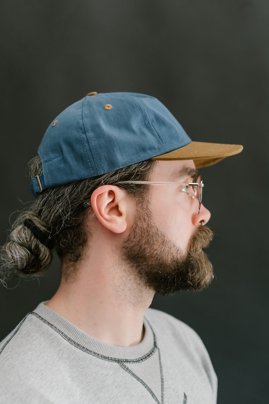 Unstructured Baseball Hat - Mock Blue/Nicotine