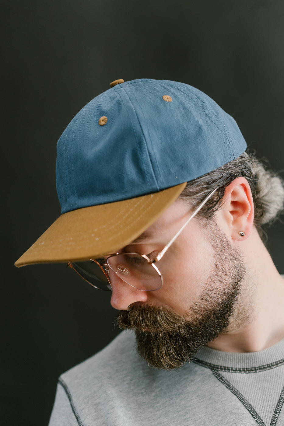 Unstructured Baseball Hat - Mock Blue/Nicotine