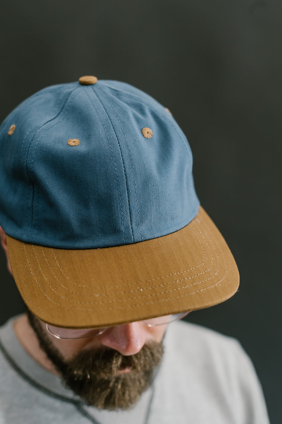 Unstructured Baseball Hat - Mock Blue/Nicotine