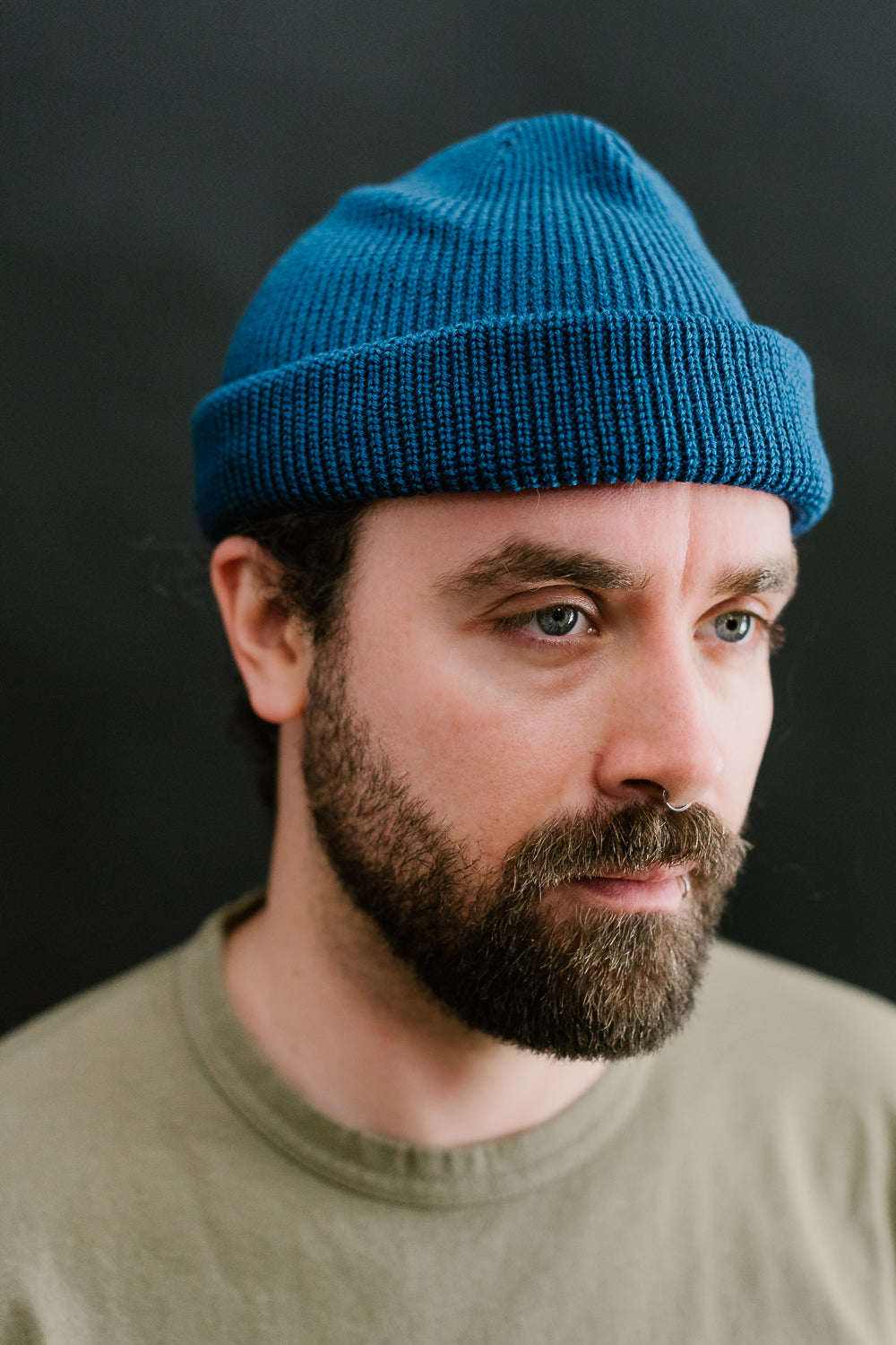 Wool Knit Watch Cap - Dark Royal