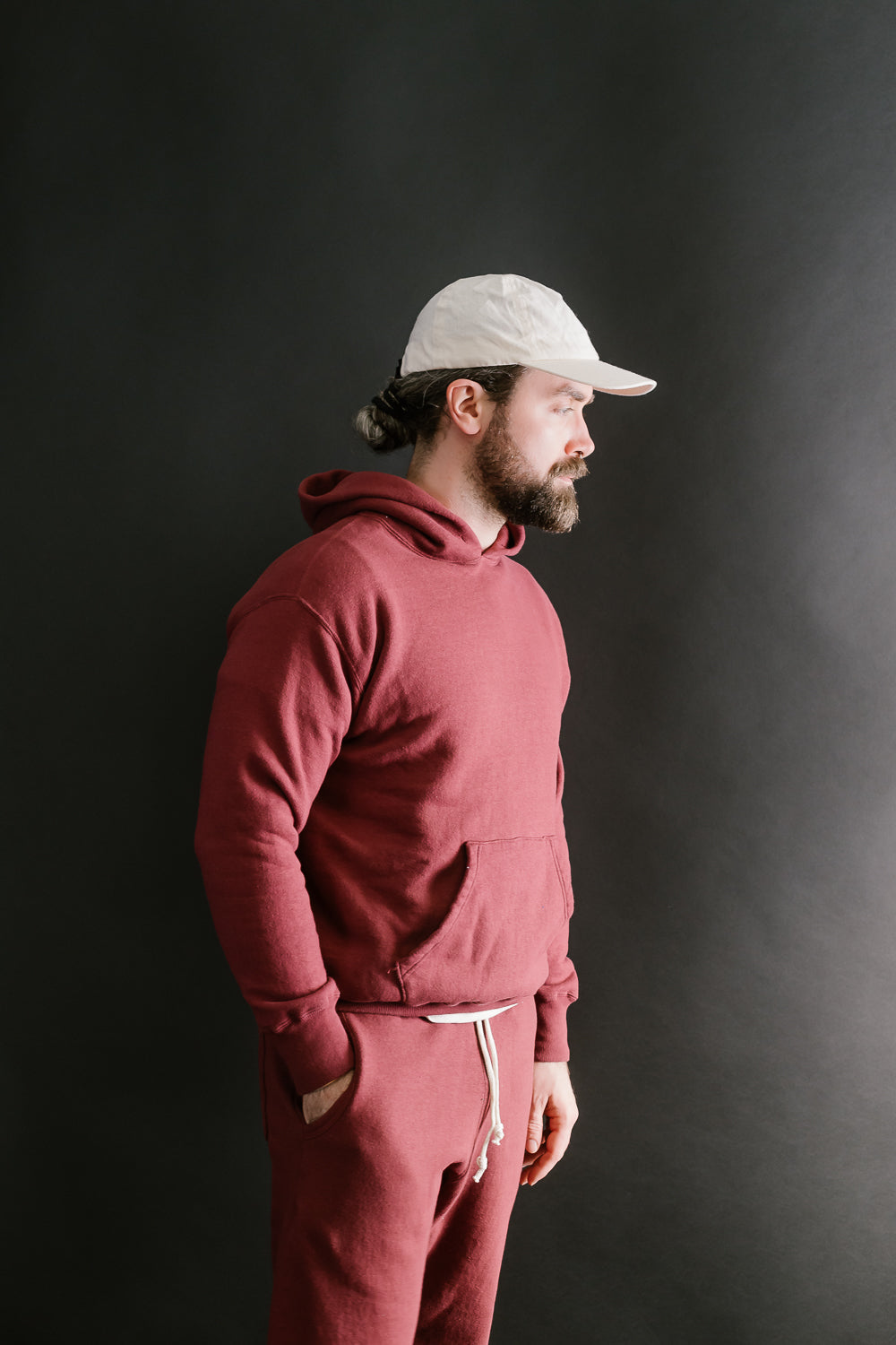 Lot 86002 - Loop Wheel Sweat Hoodie - Burgundy