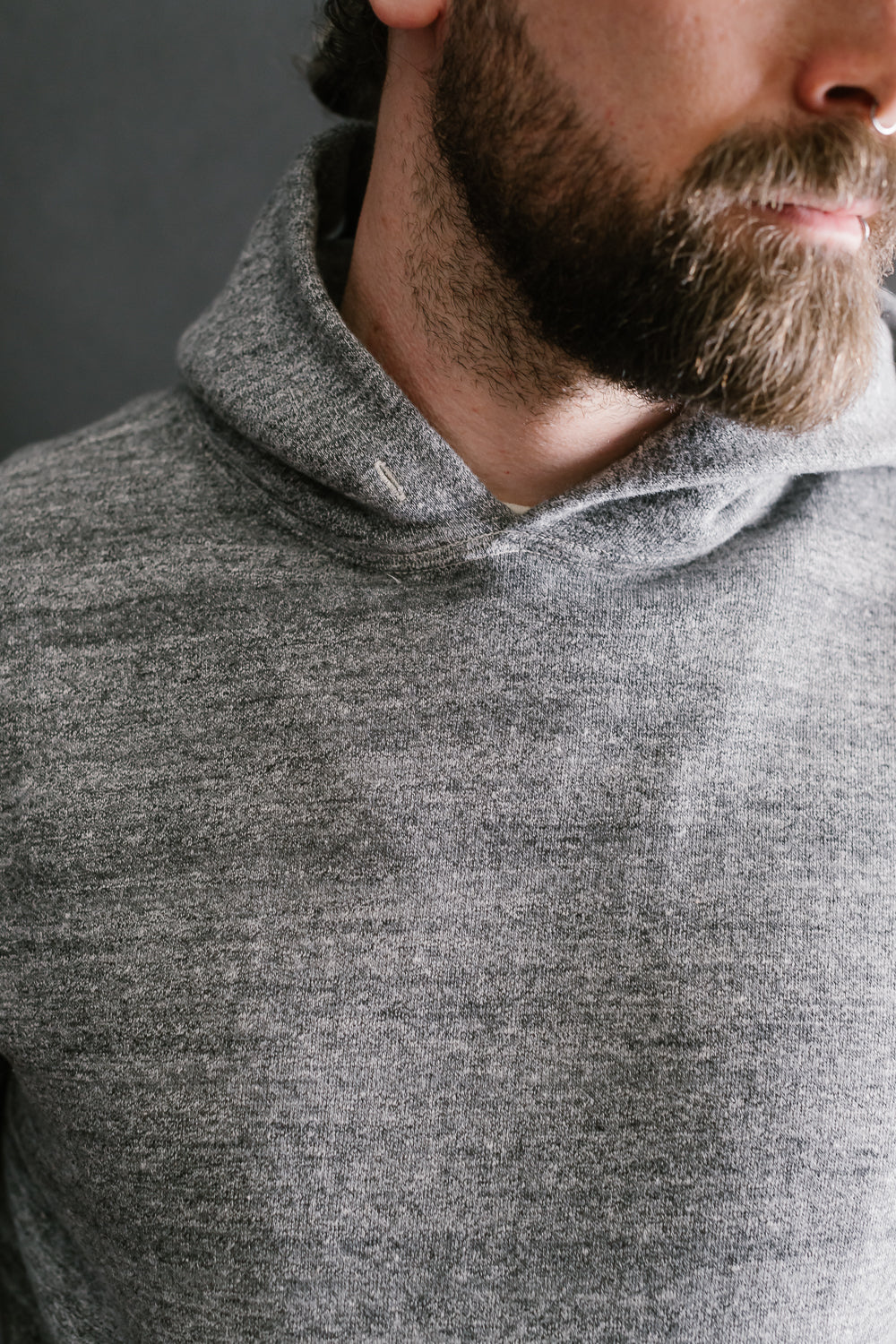 Lot 86002 - Loop Wheel Sweat Hoodie - Heather Charcoal