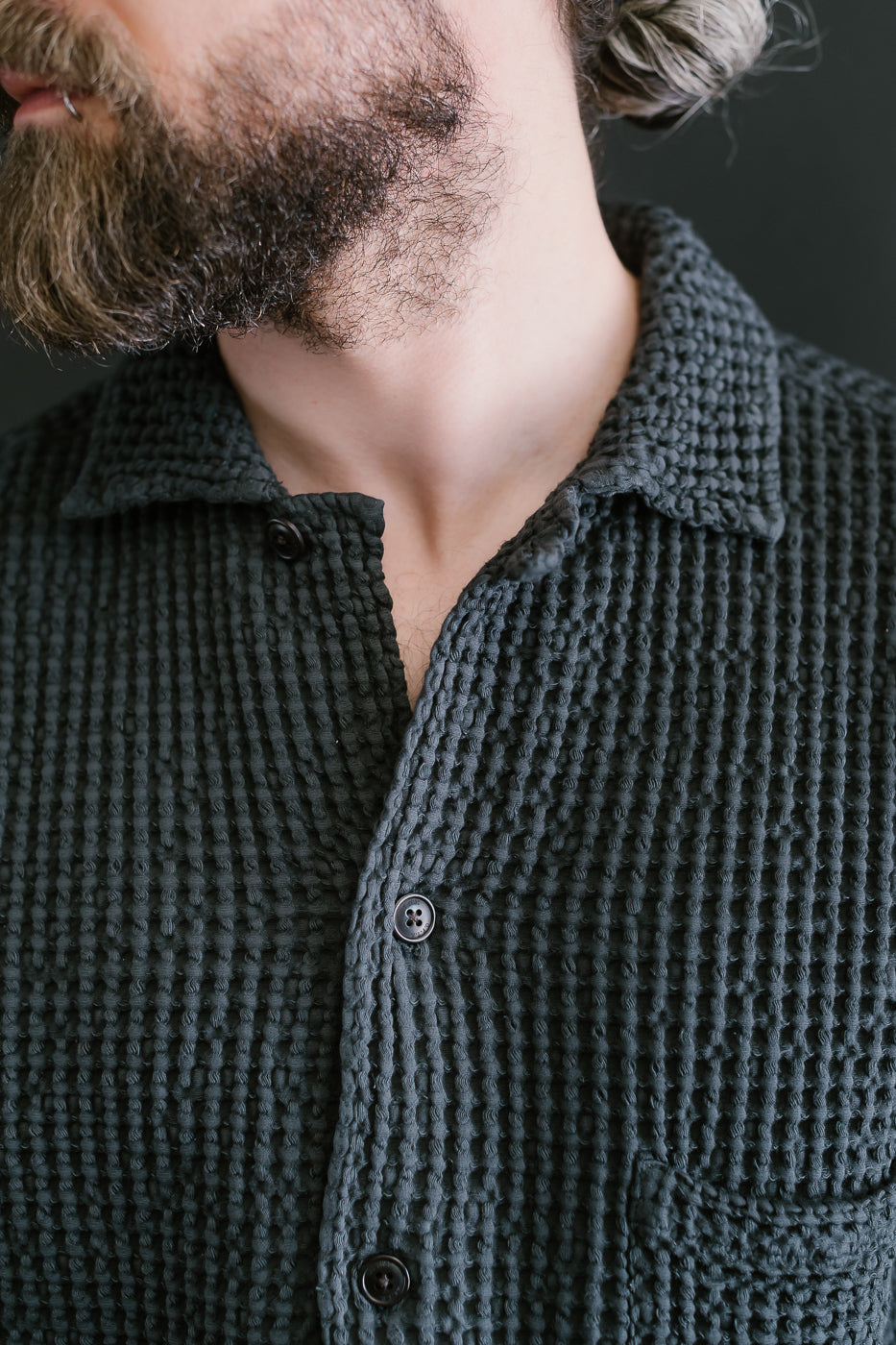 M-I-006 - Cabana Shirt Chickpea Cotton - Asphalt