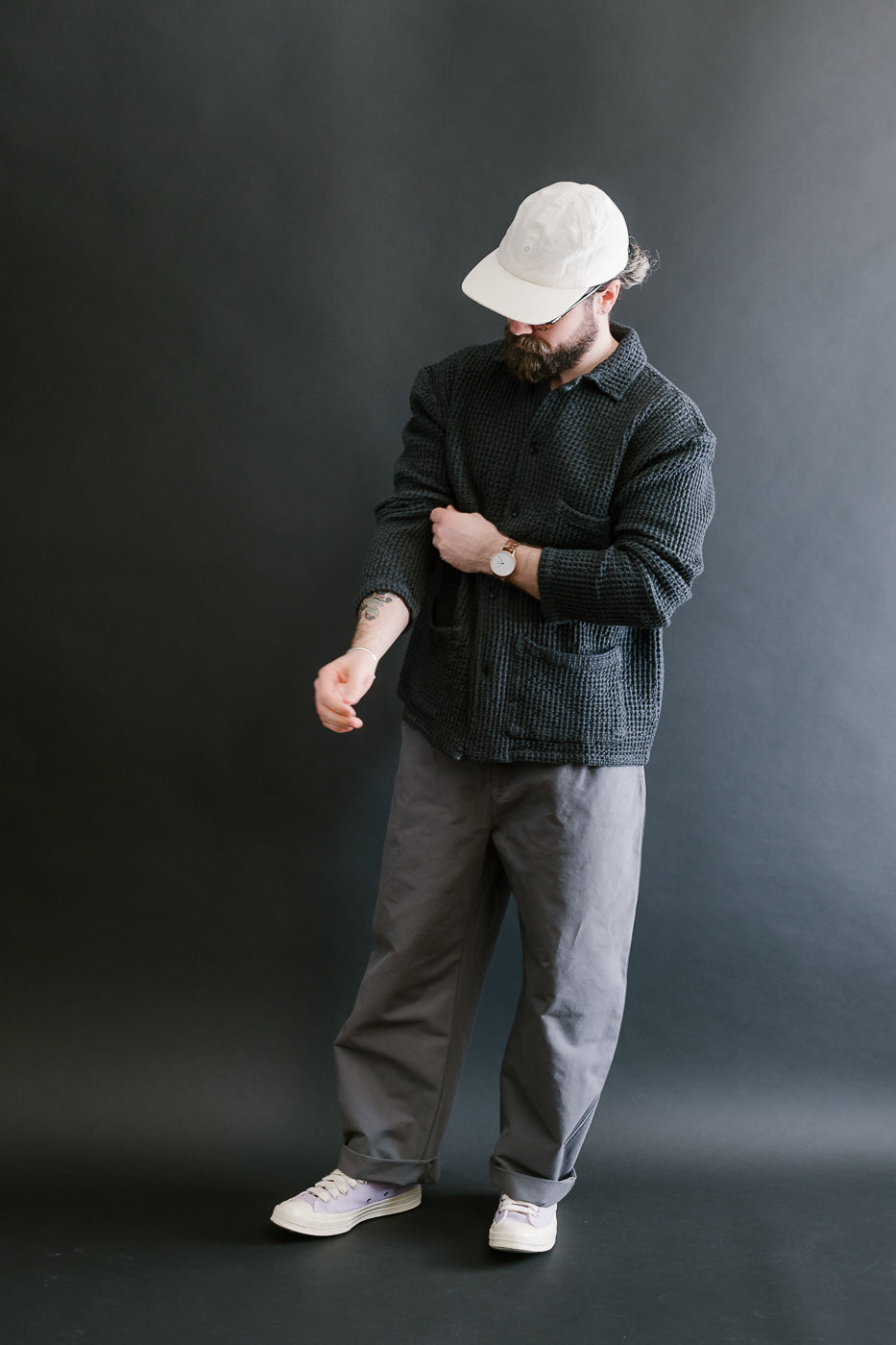 M-I-006 - Cabana Shirt Chickpea Cotton - Asphalt