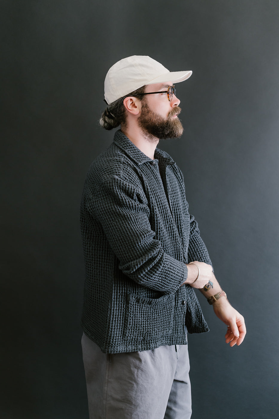 M-I-006 - Cabana Shirt Chickpea Cotton - Asphalt