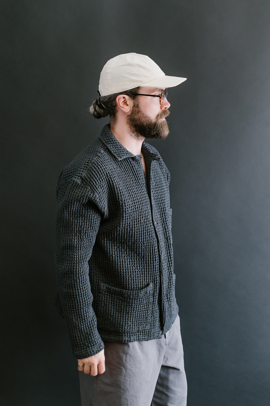 M-I-006 - Cabana Shirt Chickpea Cotton - Asphalt